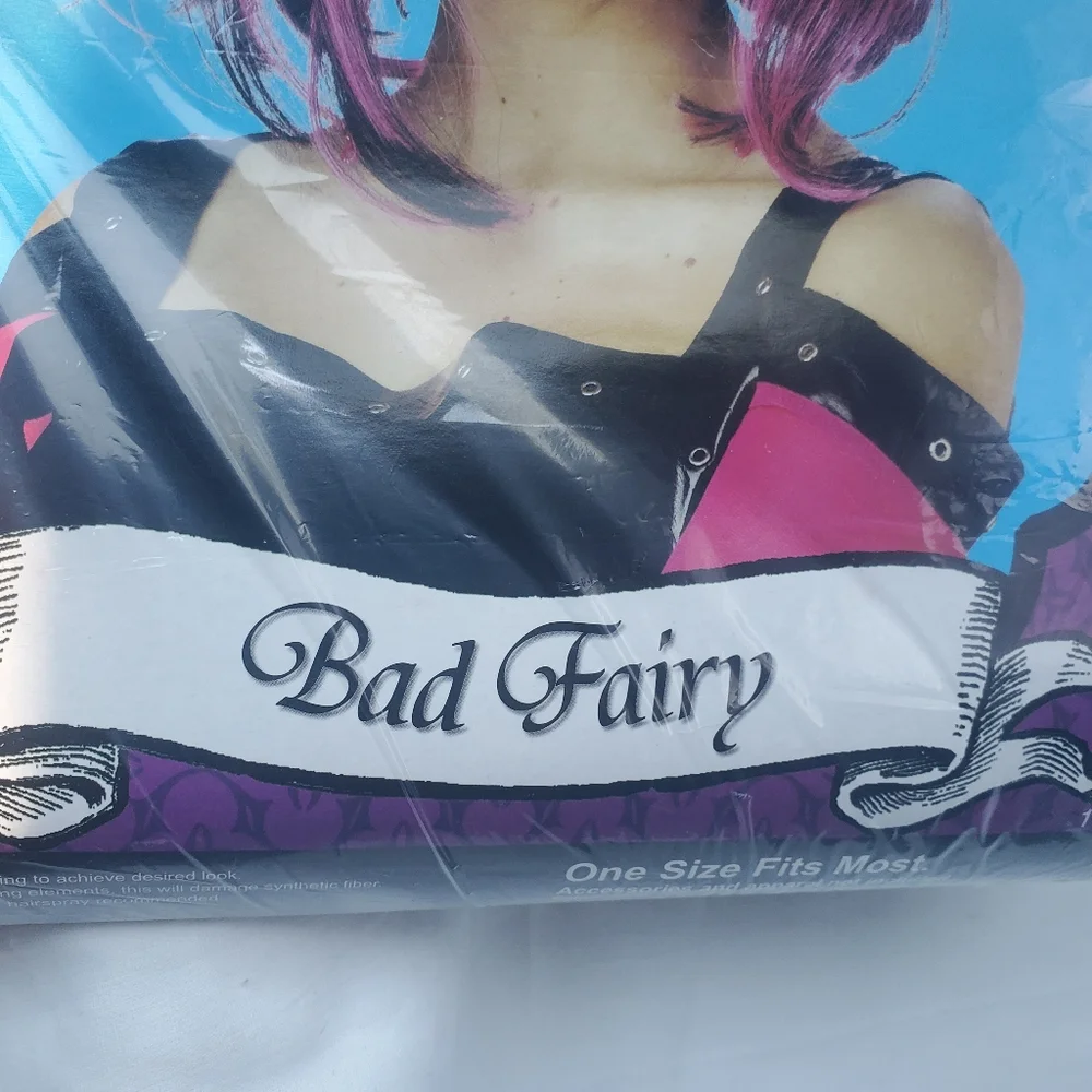 : new pink and black Bad Fairy Wig adult wig one sz fits most ages 8+